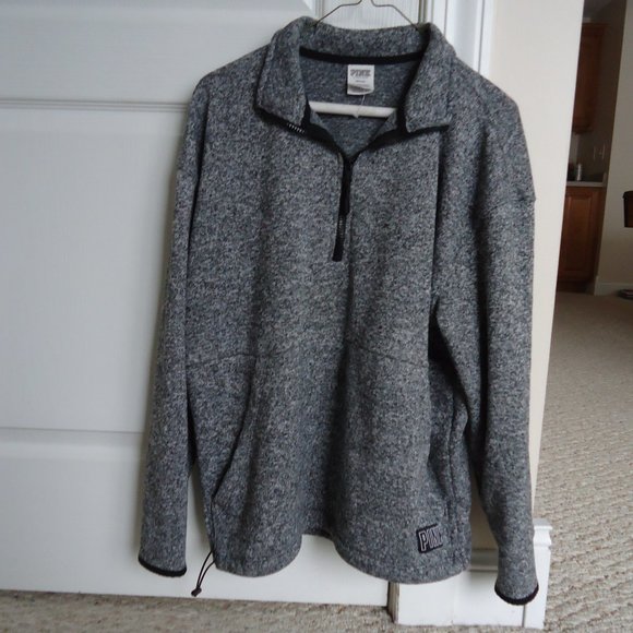 Pink Victoria's Secret Pullover M Marled 1/4 Zip - Picture 2 of 7